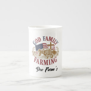 Tasse En Porcelaine Sur mesure “Dieu Famille Ferme”