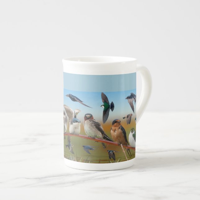 Tasse En Porcelaine Swallows et Purple Martin (Devant droit)