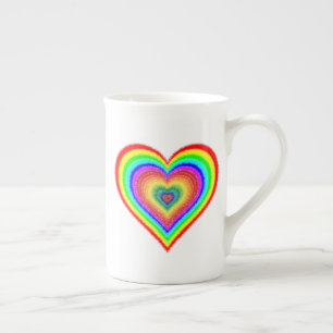 Tasse En Porcelaine Symbole d'amour arc-en-ciel Saint-Valentin-25543