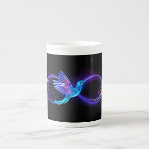 Tasse En Porcelaine Symbole de l'infini néon avec colibri lumineux