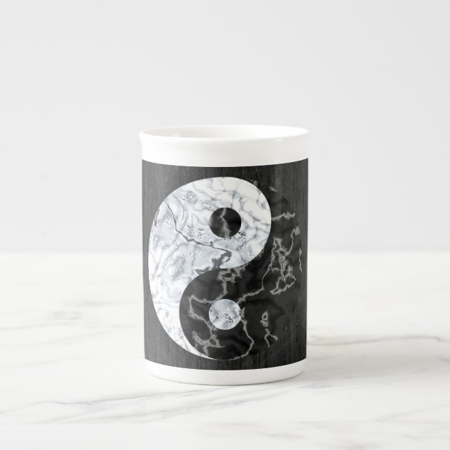 Tasse En Porcelaine Symbole de marbre de Yin Yang (Devant)