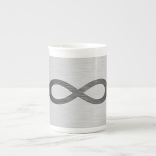 Tasse En Porcelaine Symbole d'infini sur la texture métallique de Faux