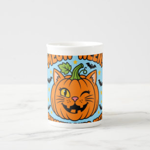 Tasse En Porcelaine T-shirt Halloween Chat Mignon Citrouille Parfaite