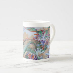 Tasse En Porcelaine Tasse chinoise de porcelaine tendre de dragon