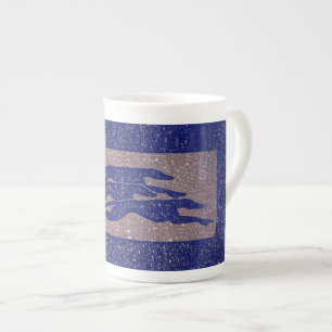 Tasse En Porcelaine Tasse courante de porcelaine tendre des lévriers