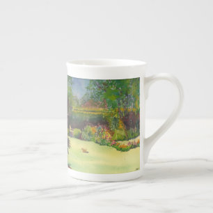 Tasse En Porcelaine Tasse de porcelaine tendre d'aquarelle du jardin