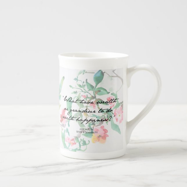 Tasse En Porcelaine Tasse de porcelaine tendre de citation de roses (Droite)