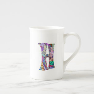 Tasse En Porcelaine Tasse de porcelaine tendre de la lettre H de