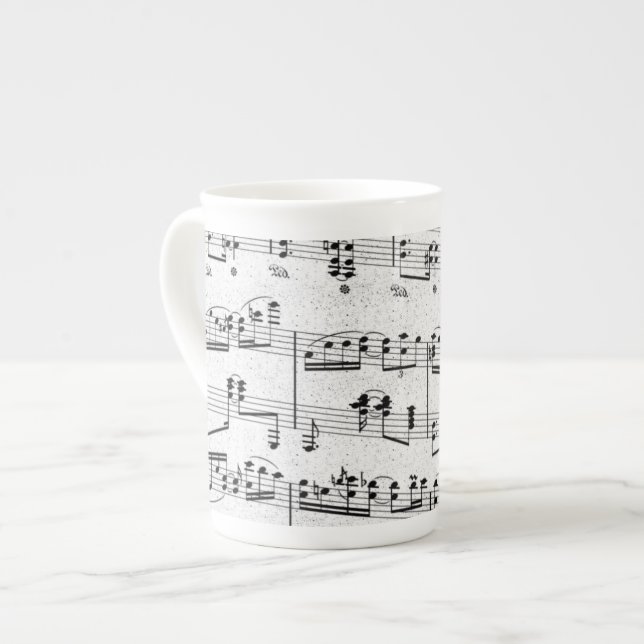 Tasse En Porcelaine Tasse de porcelaine tendre de note musicale (Devant gauche)