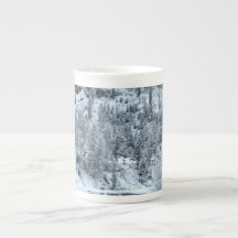 Tasse de porcelaine tendre - "jour d'hiver chez