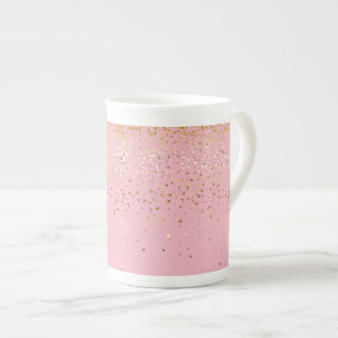 Tasse En Porcelaine Tasse-Petit Étoile-Rose d'or de porcelaine tendre