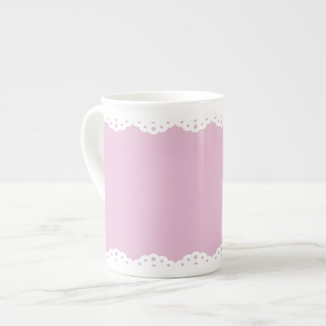 Tasse En Porcelaine Tasse rose de porcelaine tendre d'équilibre (Devant gauche)