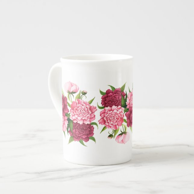 Tasse En Porcelaine Tasse rose élégante de porcelaine tendre de (Devant gauche)