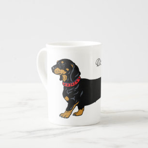 Tasse En Porcelaine teckel noir