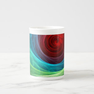 Tasse En Porcelaine Tempête rouge Floral Art moderne Abstrait Motif co