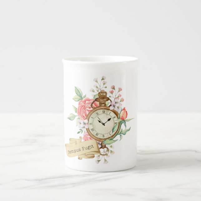 Tasse En Porcelaine Tempus Fugit (Devant)