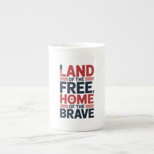 Tasse En Porcelaine Terre de la Liberté Chemise USA Maison des Brave