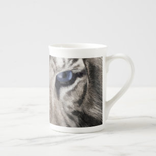 Tasse En Porcelaine Tête de Tigre Blanc Esthétique Faunique