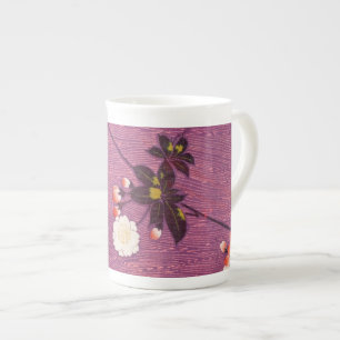 Tasse En Porcelaine Textile japonais Kimono vintage, fleurs de cerisie