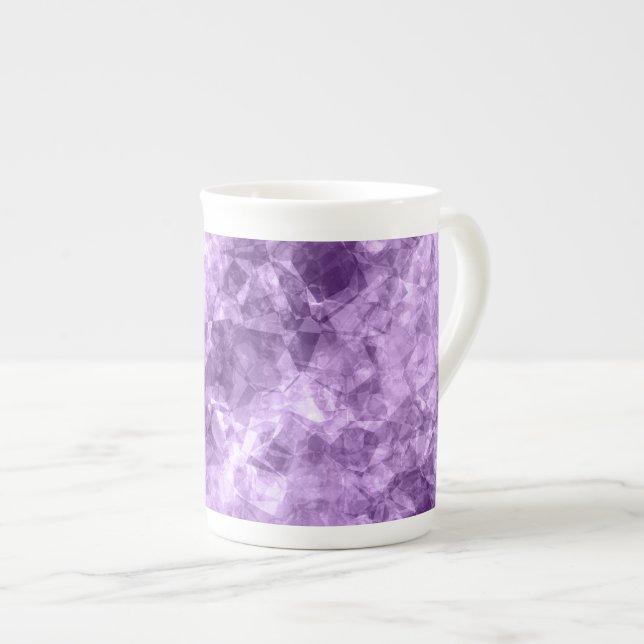 Tasse En Porcelaine Texture crumplée violet foncé (Devant droit)