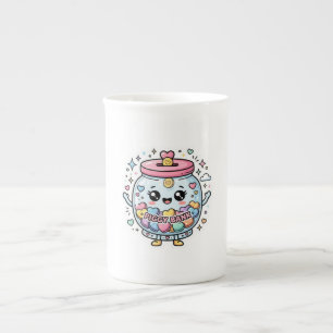 Tasse En Porcelaine Tirelire Kawaii Charité Pot Cœur Monnaie Autocolla