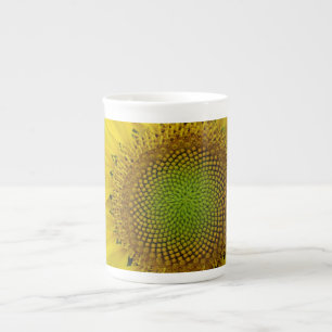 Tasse En Porcelaine Tournesol et graines, Spirale, Nombre d'or