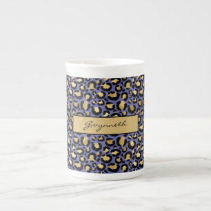 Tasse En Porcelaine Très Peri violet noir Monogramme Empreinte de lé