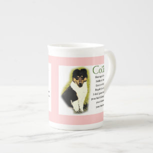 Tasse En Porcelaine Tri Color Rough Collie Puppy