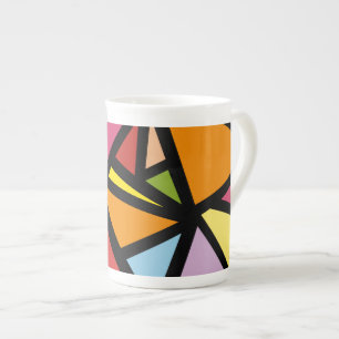 Tasse En Porcelaine Triangles colorés motif 3