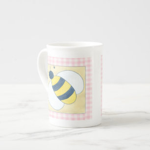 Tasse En Porcelaine Trio des abeilles avec des fleurs