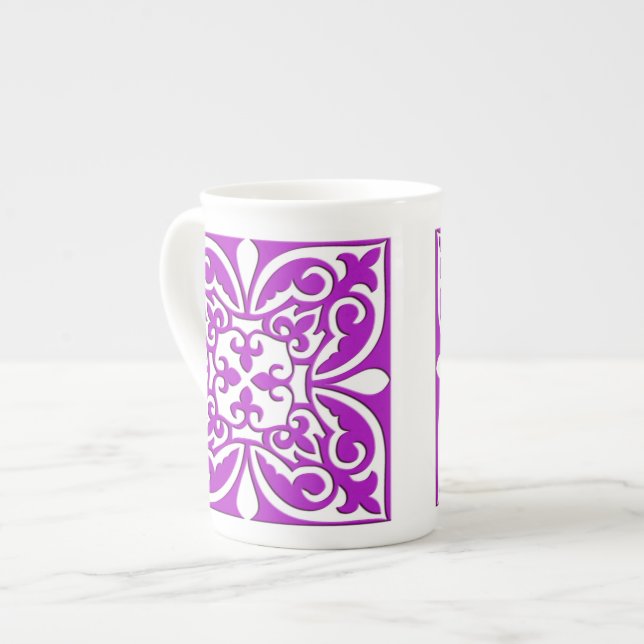 Tasse En Porcelaine Tuiles marocaines - violet violet et blanc (Devant gauche)