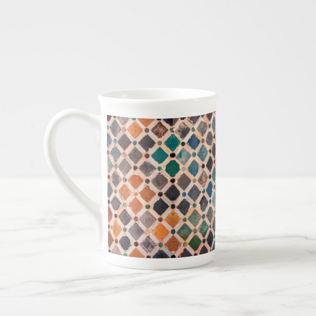 Tasse En Porcelaine tuiles modelées colorées (Gauche)