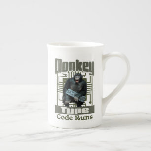Tasse En Porcelaine Type de singe, Code S'Exécute Drôle Développeur Fu