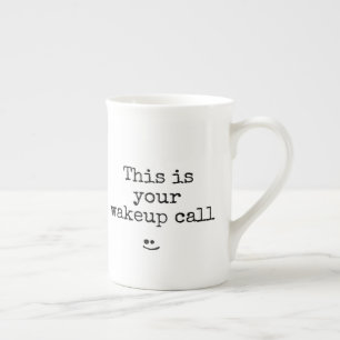 Tasse En Porcelaine Typographie Noire Phrase Ceci Est Votre Appel De R
