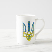 Un trident ukrainien texturé drapeau d'Ukraine cou