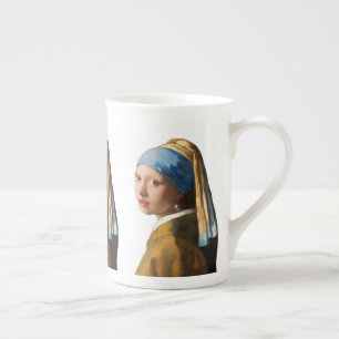 Tasse En Porcelaine Une fille avec un portrait à perle