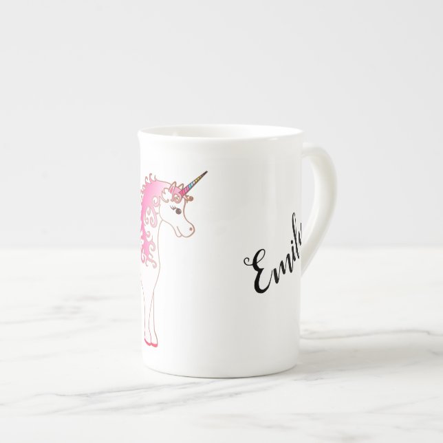 Tasse En Porcelaine Unicorne personnalisée (Devant droit)