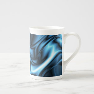 Tasse En Porcelaine Vague de soie bleue