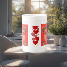 Valentines Jour Balayer Coeur Romantique Vase Rose