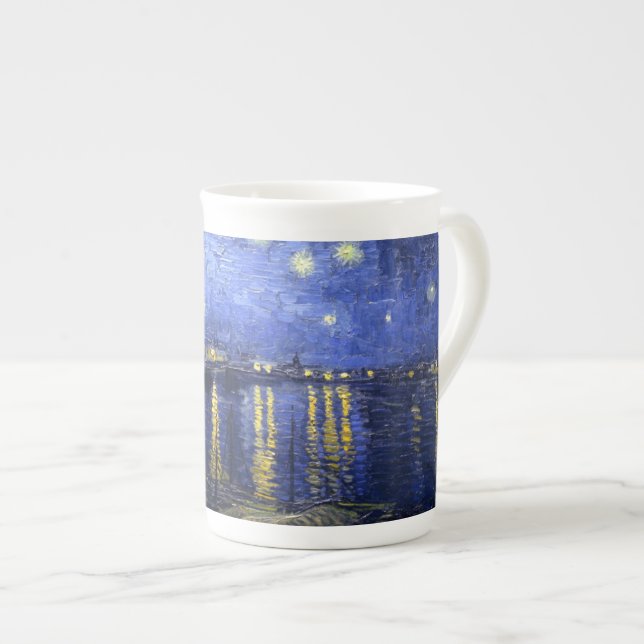 Tasse En Porcelaine Van Gogh : Nuit étoilée au-dessus du Rhône (Devant droit)