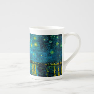Tasse En Porcelaine Van Gogh Nuit étoilée sur le Rhône