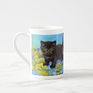 Tasse En Porcelaine Van Gogh Style Chat avec tournesol