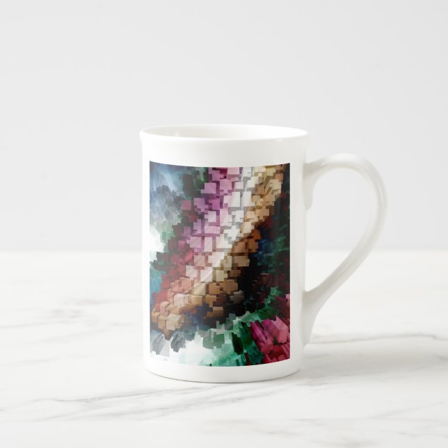 Tasse En Porcelaine Vent foncé centré sur le cube (Droite)