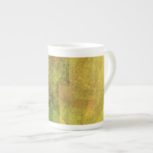 Tasse En Porcelaine Vert jaune noir nature forêt peinture abstraite