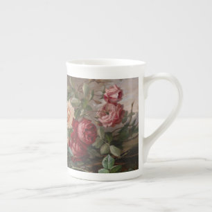 Tasse En Porcelaine Vintage E. Hariel Rose Still Life