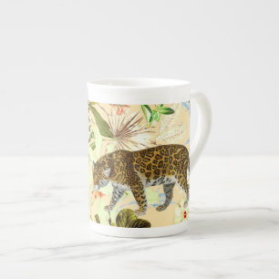 Tasse En Porcelaine Vintage Flower Jungle Tropical