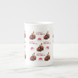 Tasse En Porcelaine Vœux de fêtes Joyeux Noël, Père Noël