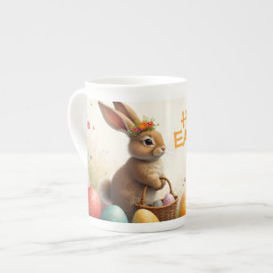 Tasse En Porcelaine Vœux de printemps du lapin de Pâques