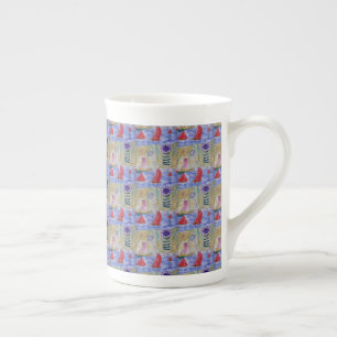 Tasse En Porcelaine Voiles et fleurs rouges