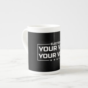 Tasse En Porcelaine Votre vote Votre police blanche de voix